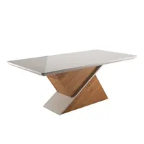 Mesa de Jantar 6 Lugares com Tampo de Vidro Viero Aurora 180x90cm