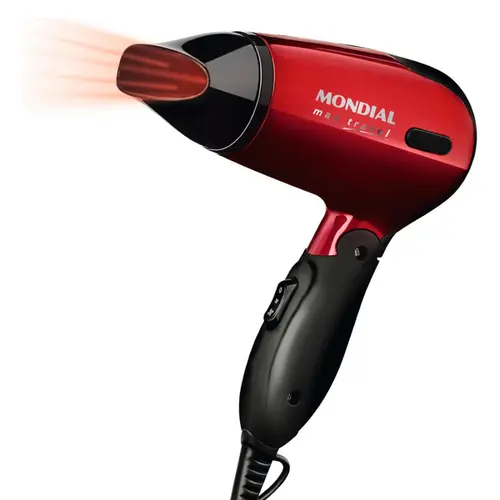 Secador de Cabelo Mondial Max Travel SC-10 1200W Vermelho/Preto - Bivolt