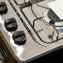 Fogão 4 Bocas Clarice Vitale com Mesa em Aço Inox e Acendimento Automático Preto - Bivolt