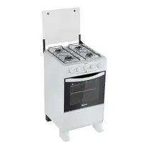 Fogão 4 Bocas Clarice Delicato com Mesa de Inox Branco - Bivolt