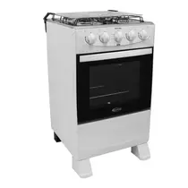 Fogão 4 Bocas Clarice Delicato com Mesa de Inox Branco - Bivolt
