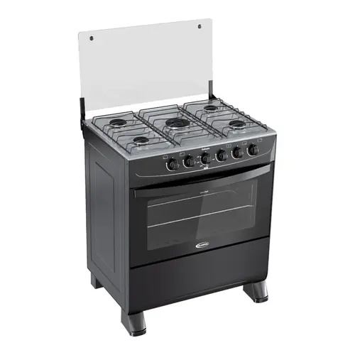 Fogão 5 Bocas Clarice Delicato com Mesa de Inox Preto - Bivolt