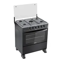 Fogão 5 Bocas Clarice Delicato com Mesa de Inox Preto - Bivolt