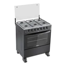 Fogão 6 Bocas Clarice Delicato Plus com Mesa de Inox Preto - Bivolt