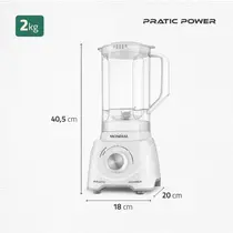 Liquidificador Mondial 550W 2,2 Litros Pratic Power L-97-W Branco