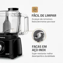 Mini Processador Mondial Turbo Pratic MP-16-B 300W 500ml Preto