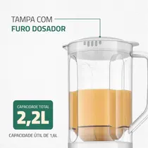 Liquidificador Mondial 550W 2,2 Litros Pratic Power L-97-W Branco