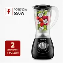 Liquidificador Mondial 550W 1,9 Litros Easy Power L-550-B Preto