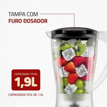 Liquidificador Mondial 550W 1,9 Litros Easy Power L-550-B Preto