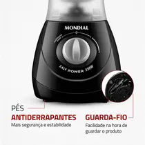 Liquidificador Mondial 550W 1,9 Litros Easy Power L-550-B Preto