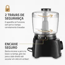 Mini Processador Mondial Turbo Pratic MP-16-B 300W 500ml Preto