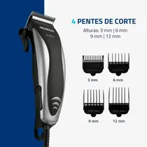 Cortador de Cabelo Mondial Hair Stylo CR-02 10W Preto/Prata