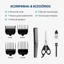 Cortador de Cabelo Mondial Hair Stylo CR-02 10W Preto/Prata