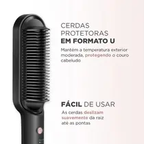 Escova Alisadora Mondial Black Rose EA-07 Preto/Rose - Bivolt