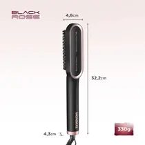 Escova Alisadora Mondial Black Rose EA-07 Preto/Rose - Bivolt