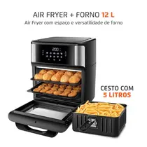 Fritadeira Air Fryer Mondial Forno Oven AFON-12L-BI 12 Litros 2220W Preto/Inox