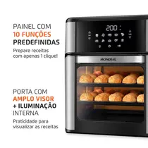 Fritadeira Air Fryer Mondial Forno Oven AFON-12L-BI 12 Litros 2220W Preto/Inox