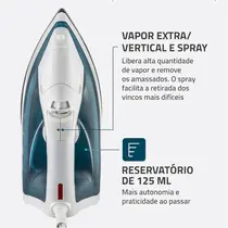 Ferro de Passar a Vapor Mondial F-32 Azul/ Branco