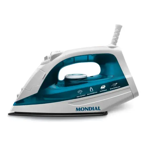 Ferro de Passar a Vapor Mondial F-32 Azul/ Branco
