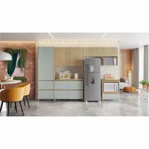 Cozinha Completa 7 Portas 7 Gavetas 100% MDF Nesher Rainha – Nature/Verde