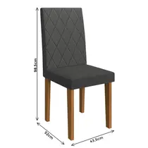 Conjunto Mesa de Jantar Toquio 6 Cadeiras Belize Indekes Off White Grafite
