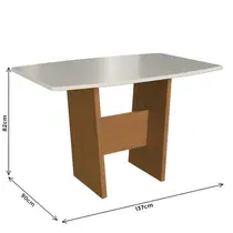 Conjunto Mesa de Jantar Toquio 6 Cadeiras Belize Indekes Off White Grafite