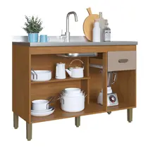 Balcão Pia 120cm 3 Portas 1 Gaveta Indekes Zurique