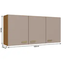 Armário Aéreo 120cm 3 Portas Indekes Zurique