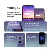 Smartphone Motorola Moto G05 4G 128GB 4GB RAM + 8GB Ram Boost Câmera Dupla + Frontal 8MP Tela 6,7” - Cinza