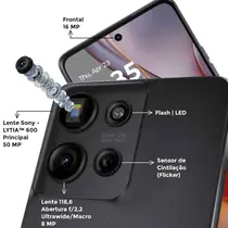Smartphone Motorola Moto G75 5G 256GB 8GB RAM + 8GB RAM Boost Câmera Dupla + Frontal 16MP Tela de 6,8" - Preto