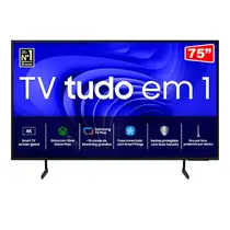 Smart TV 4K 75” Samsung LED UHD 75DU7700 Crystal Bluetooth com Comando de Voz HDR 3 HDMI 1 USB