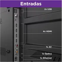 Smart TV 4K 50” Multi DLED UHD TL059M Roku TV com Comando de Voz HDR 4 HDMI 2 USB