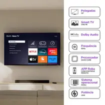 Smart TV 4K 50” Multi DLED UHD TL059M Roku TV com Comando de Voz HDR 4 HDMI 2 USB