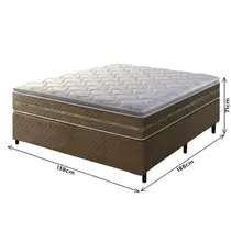 Cama Box Casal Umaflex Resistence 138 x 188 x 71cm Espuma - Marrom