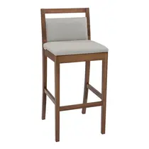 Banqueta Alta com Assento Estofado e Pés em Madeira Maciça Herval MH 3283