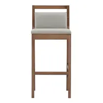 Banqueta Alta com Assento Estofado e Pés em Madeira Maciça Herval MH 3283