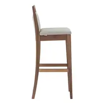 Banqueta Alta com Assento Estofado e Pés em Madeira Maciça Herval MH 3283