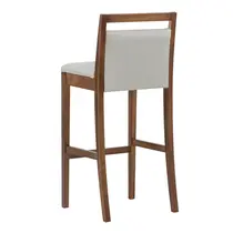 Banqueta Alta com Assento Estofado e Pés em Madeira Maciça Herval MH 3283