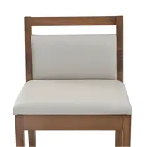 Banqueta Alta com Assento Estofado e Pés em Madeira Maciça Herval MH 3283