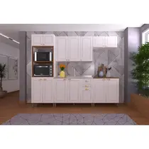 Cozinha Completa 14 Portas 2 Gavetas Indekes Firenze - Branco