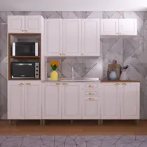Cozinha Completa 14 Portas 2 Gavetas Indekes Firenze - Branco
