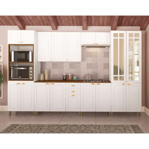 Cozinha Completa 18 Portas 2 Gavetas Indekes Firenze - Branco