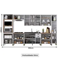 Cozinha Completa 20 Portas 2 Gavetas Indekes Firenze – Branco