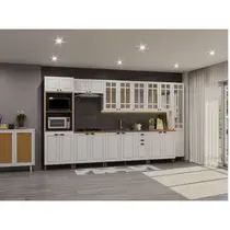 Cozinha Completa 20 Portas 2 Gavetas Indekes Firenze – Branco