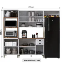 Cozinha Completa 12 Portas 2 Gavetas Indekes Firenze – Branco