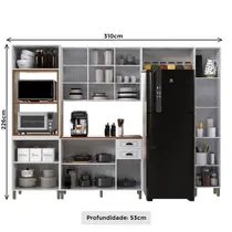 Cozinha Completa 14 Portas e 2 Gavetas Indekes Firenze – Branco
