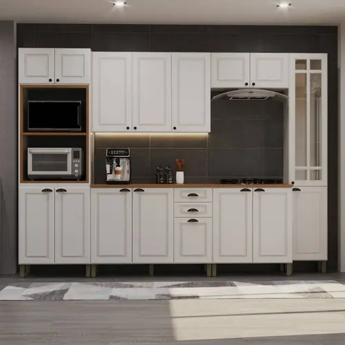 Cozinha Completa 16 Portas 2 Gavetas Indekes Firenze – Branco
