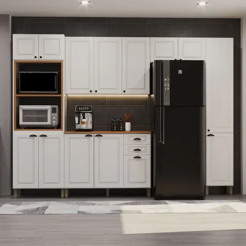 Cozinha Completa 14 Portas e 2 Gavetas Indekes Firenze – Branco