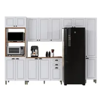 Cozinha Completa 14 Portas e 2 Gavetas Indekes Firenze – Branco