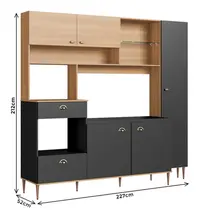 Cozinha Compacta 2,27m 6 Portas 1 Gaveta Delmarco Karina